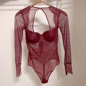 ✨ VS sheer lacey long-sleeve bodysuit